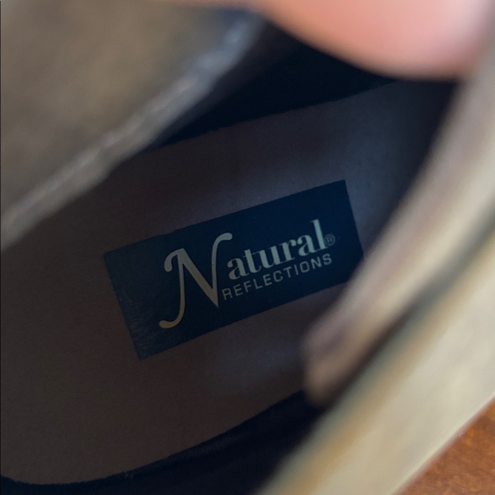 Brand New Natural Reflections Brown Vegan Leather Lace Up Wedge Ankle Boots - Picture 9 of 14